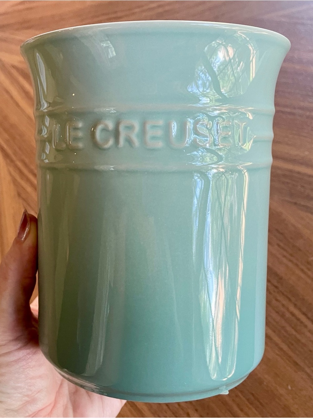 NWT SAGE Le Creuset Green Utensil Crock 1L